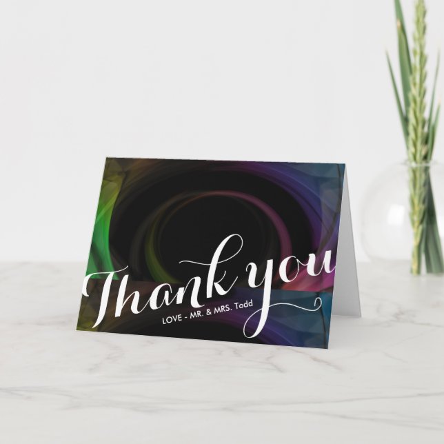 Abstract Colorful Light | WEDDING THANK YOU CARD (Front)