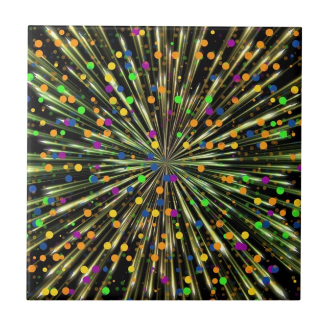 Abstract Colorful Lights - Beautiful Ceramic Tile (Front)