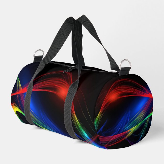 Abstract Colorful Lights Duffle Bag (Left Corner)