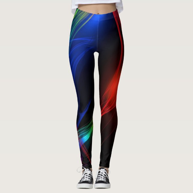 Abstract Colorful Lights Leggings (Front)