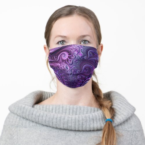 Abstract Colorful Lilac  Violet Spiral Pattern Adult Cloth Face Mask