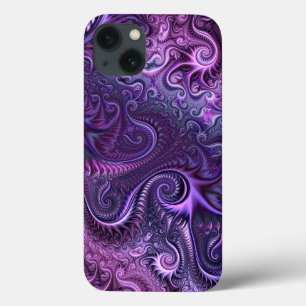 Abstract Colorful Lilac & Violet Spiral Pattern iPhone 13 Case
