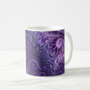 Abstract Colorful Lilac & Violet Spiral Pattern Coffee Mug