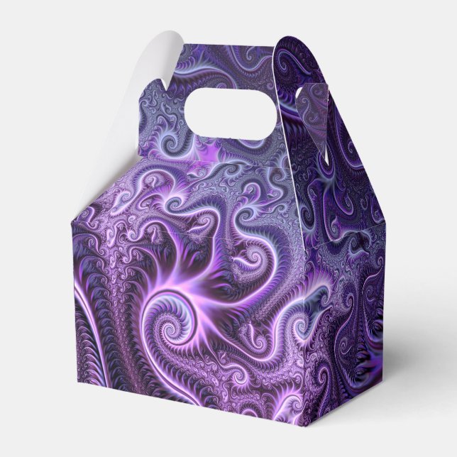 Abstract Colorful Lilac & Violet Spiral Pattern Favor Boxes (Front Side)
