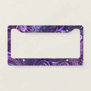 Abstract Colorful Lilac & Violet Spiral Pattern License Plate Frame