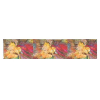 Abstract Colorful Linear Geometric Pattern Short Table Runner by Chicy_Trend at Zazzle
