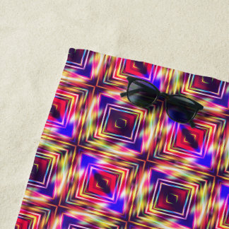 Abstract colorful lines beach towel