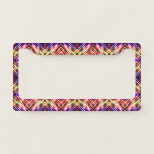 Abstract colorful lines license plate frame