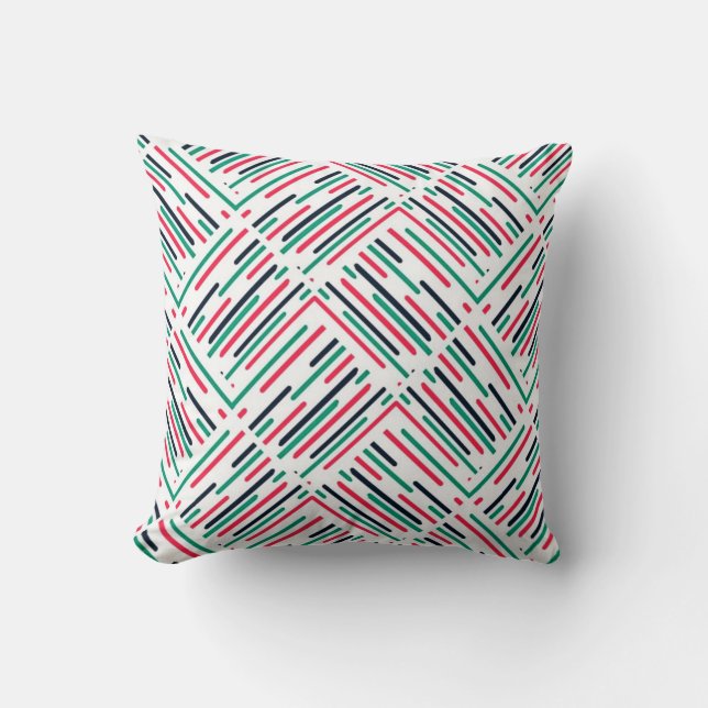 Abstract Colorful Lines Pattern Throw Pillow (Front)
