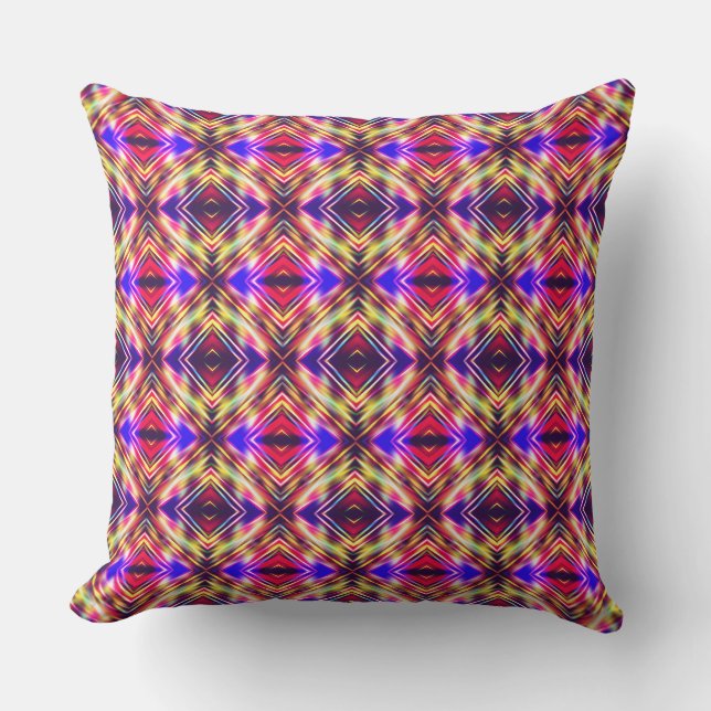 Abstract colorful lines throw pillow (Front)