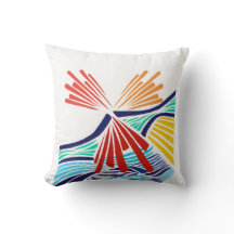 Abstract Colorful Lines Throw Pillow | Modern Geom