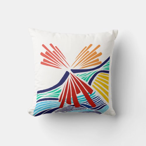 Abstract Colorful Lines Throw Pillow | Modern Geom