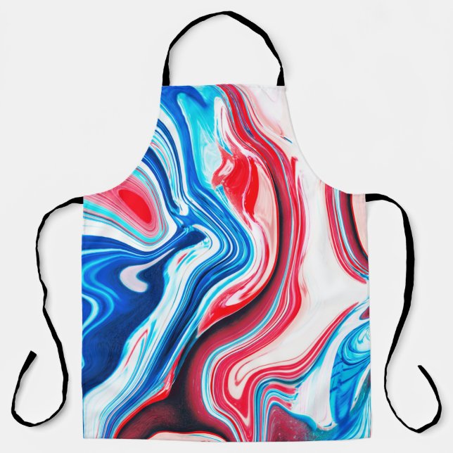 Abstract colorful liquid marble texture apron (Front)