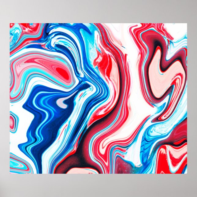 Abstract colorful liquid marble texture poster (Front)