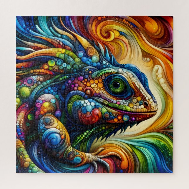 Abstract Colorful Lizard Jigsaw Puzzle (Vertical)