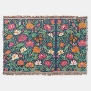 Abstract Colorful Mexican Lotus Garden Blankets