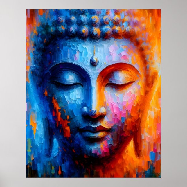Abstract Colorful Modern Art | Buddha Painting Poster (Front)