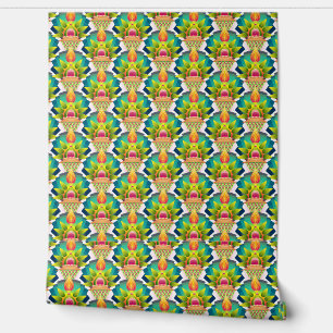 Abstract colorful modern art deco look pattern wallpaper