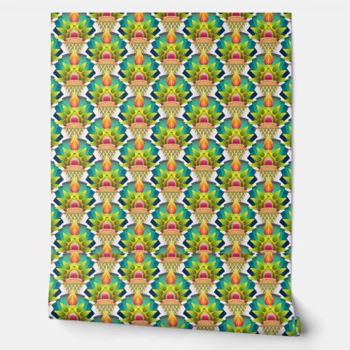 Abstract colorful modern art deco look pattern  wallpaper 