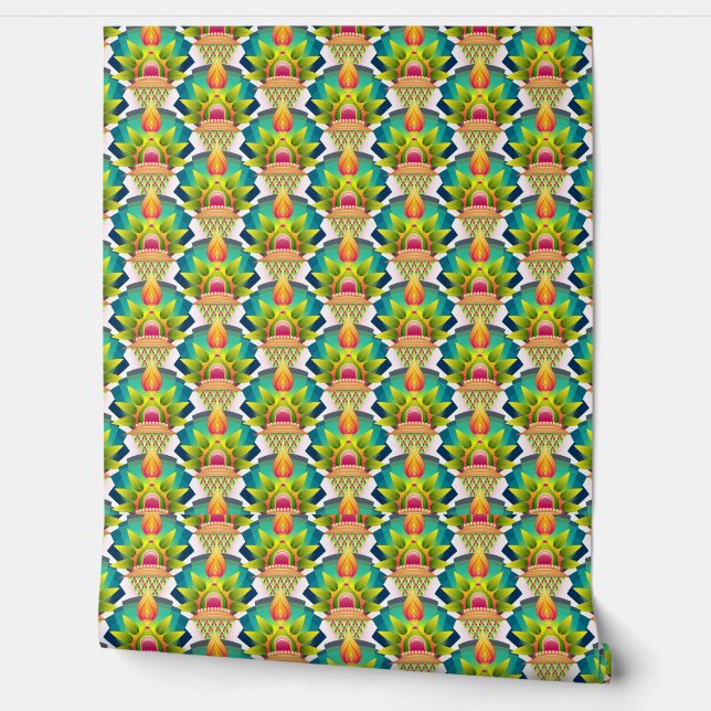 Abstract colorful modern art deco look pattern  wallpaper  (Unrolling)