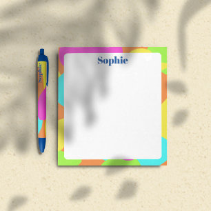 Abstract colorful modern custom name tear away notepad