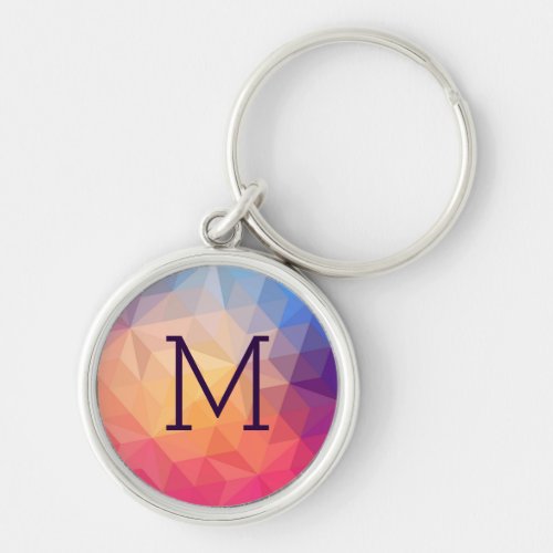 Abstract Colorful Modern Geometric Pattern Keychain