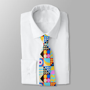 Abstract Colorful Modern Geometric Shapes Neck Tie