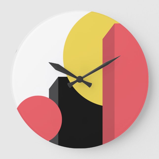 Abstract, colorful, modern, simple, vibrant design large clock (Front)