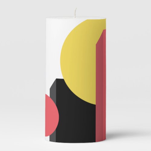 Abstract colorful modern simple vibrant design pillar candle