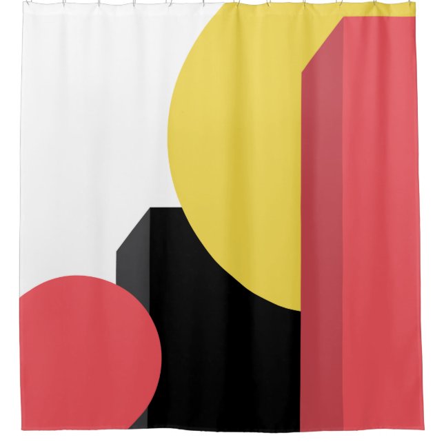 Abstract, colorful, modern, simple, vibrant design shower curtain (Front)