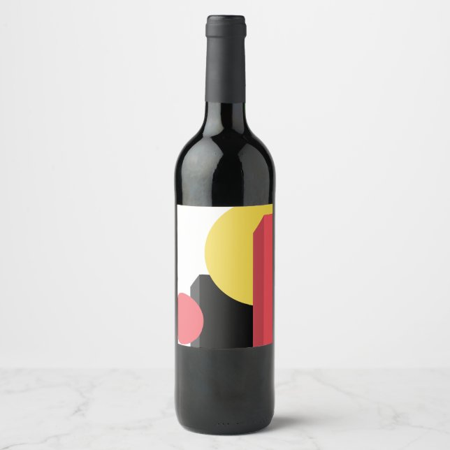 Abstract, colorful, modern, simple, vibrant design wine label (Front)