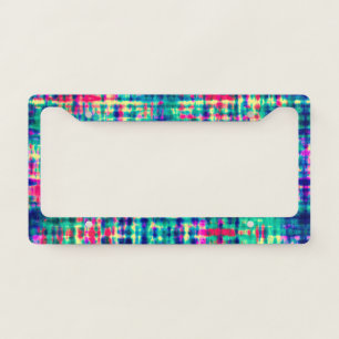 Abstract Colorful Modern Tie Dye Pattern License Plate Frame