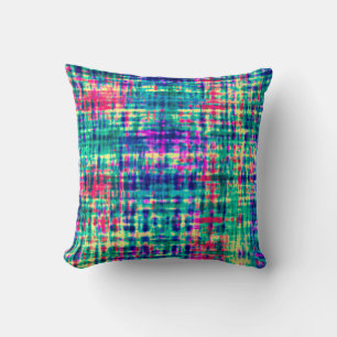 Abstract Colorful Modern Tie Dye Pattern Throw Pillow