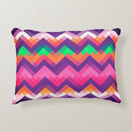 Abstract Colorful Mosaic Accent Pillow