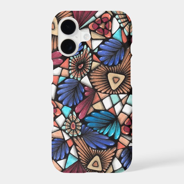 Abstract Colorful Mosaic Pattern iPhone Case (Back)