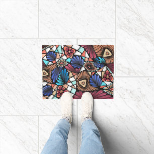 Abstract Colorful Mosaic Pattern Welcome Doormat