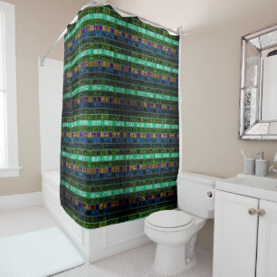 Abstract Colorful Mosaic Stained Glass #10 Shower Curtain