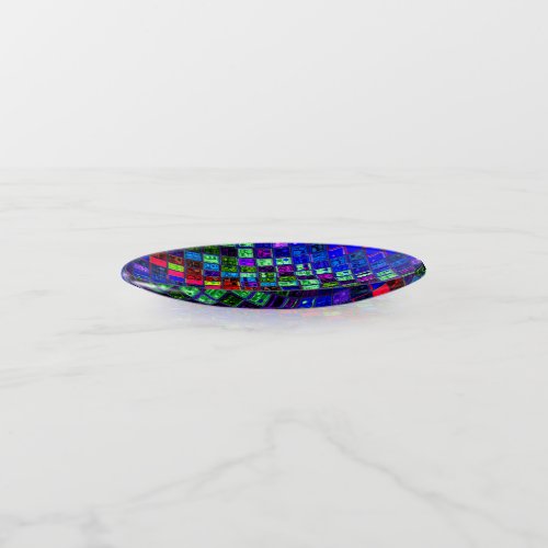 Abstract Colorful Mosaic Stained Glass 10 Trinket Tray