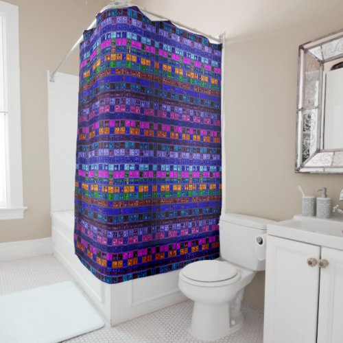 Abstract Colorful Mosaic Stained Glass 8 Shower Curtain