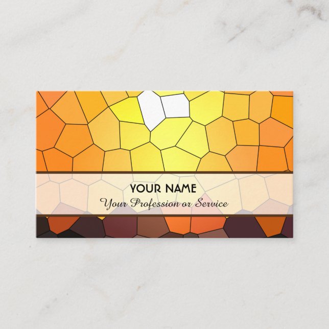 Abstract colorful mosaic sunset tiles pattern business card (Front)