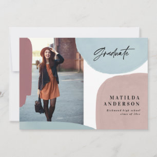 Abstract colorful multi photo graduation party announcement