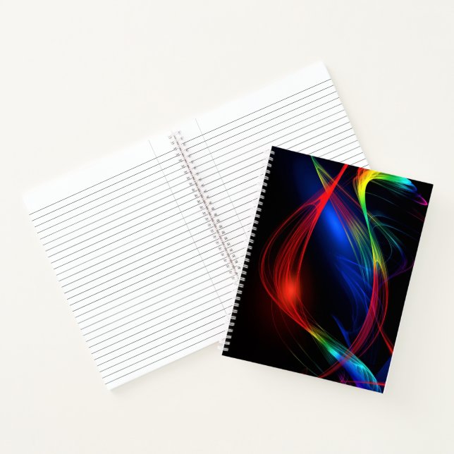 Abstract Colorful Neon Lights Notebook (Inside)