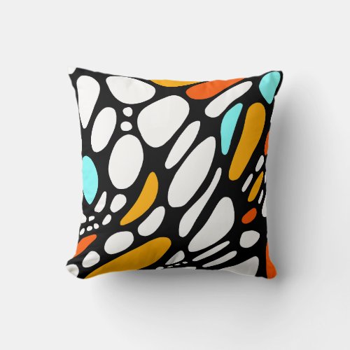 Abstract Colorful Neurographic Art Print Throw Pillow