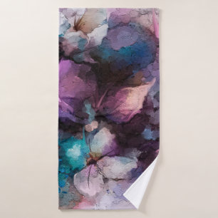 Abstract colorful oil, acrylic painting of spring bath towel