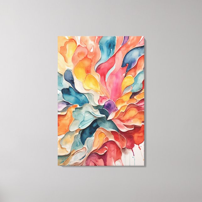 Abstract Colorful Oil Paintings Canvas Print (Front)