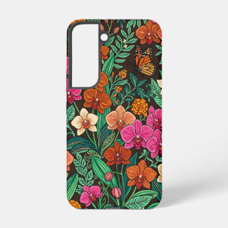 Abstract Colorful Orchids Butterfly Samsung Cases