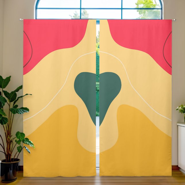 Abstract colorful organic shapes blackout curtains (Living Room)