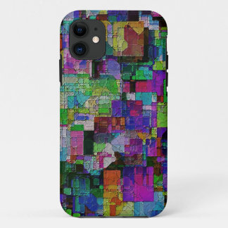 Abstract colorful paint blocks. iPhone 11 case