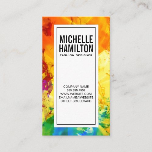 Abstract Colorful Paint Brushed Texture Business Card