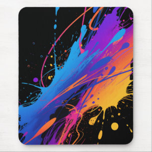 Abstract Colorful Paint Splatter Background Mouse Pad